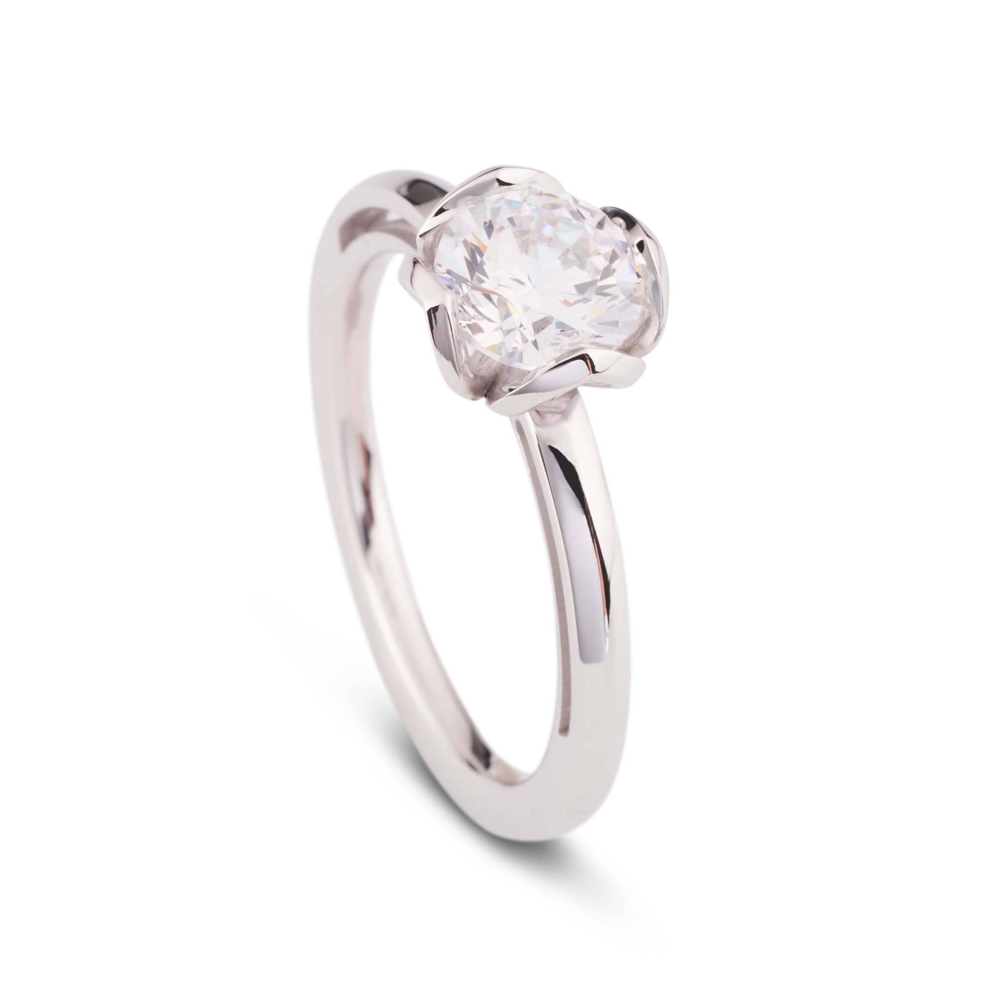 verlobungsring, solitär, diamantring, ring, hochzeitsring, diamantschmuck, damenring, solitaire, weissgold, bluete, diamant, brillant, heiratsantrag, goldschmiede, juwelier, sahak jewellery, zurich