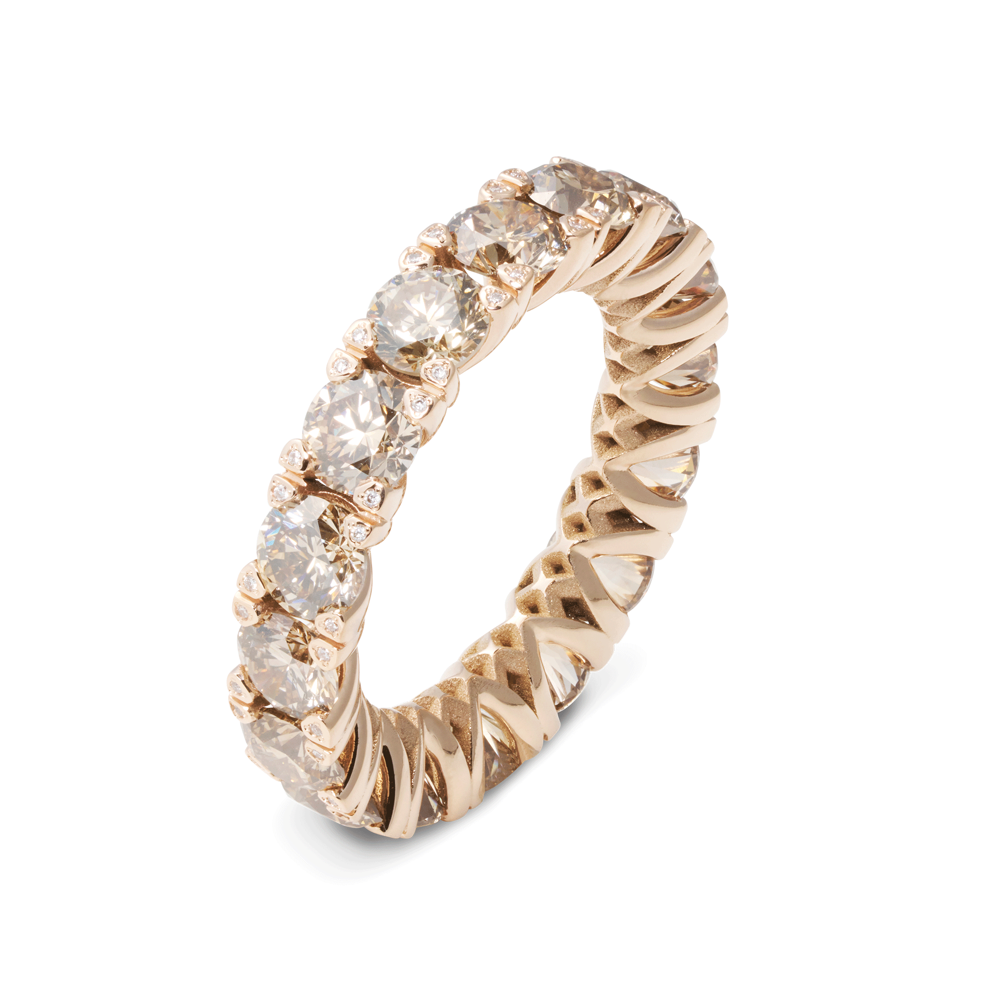 damenring, alliance, memory ring, diamantring, ring, diamanten, diamantschmuck, schmuck, brillanten, rotgold, gold, schmuckdesign, goldschmiede, juwelier, sahak, jewellery, zurich