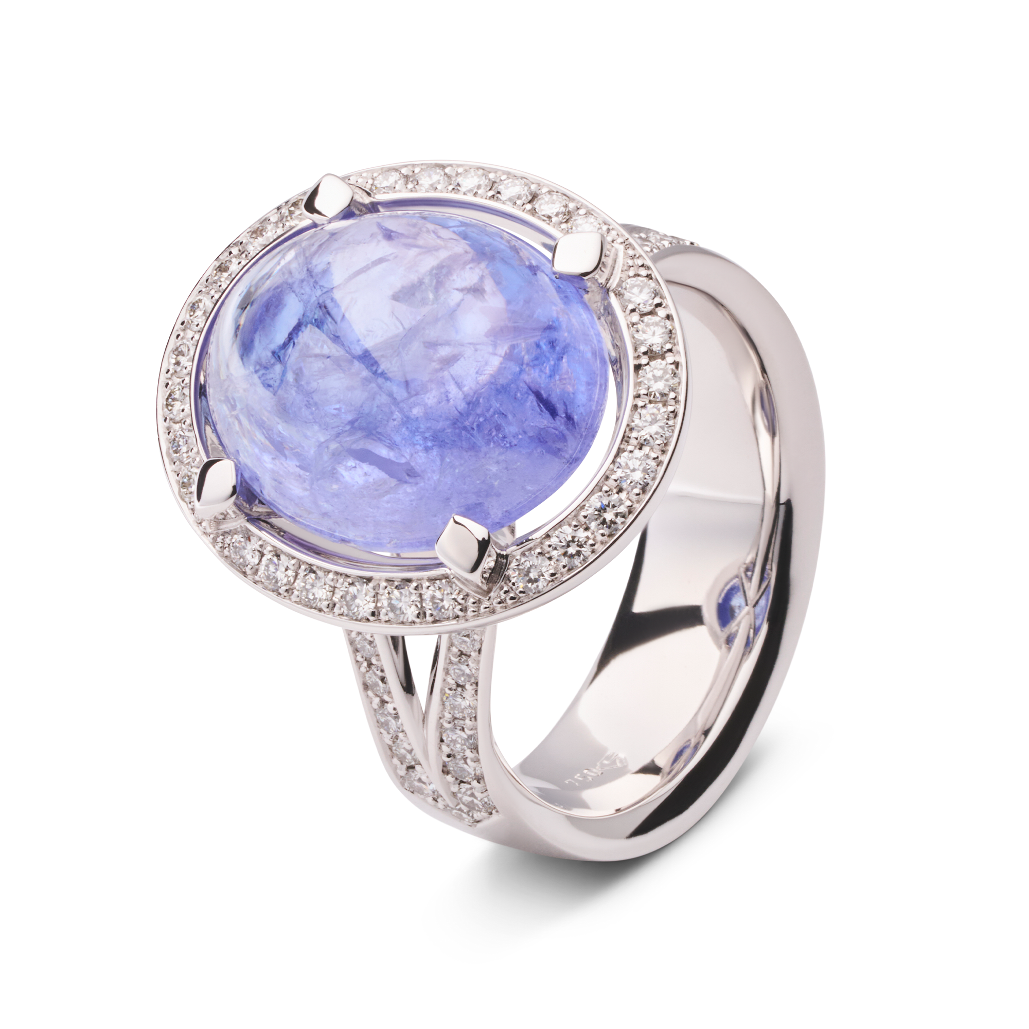 tansanit, damenring, ring, schmuckring, edelsteine, diamanten, zoisit, schmuck, weissgold, juwelen, schmuckdesign, design, goldschmiede, juwelier, sahak, jewellery, zurich